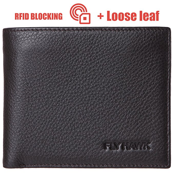 RFID Blocking Mens Leather Wellets for Mens Italian Handmade Genuine Bifold Wallet