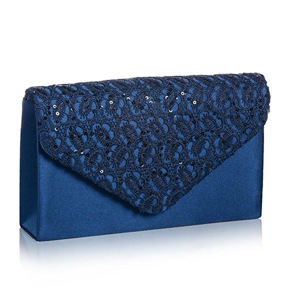 Womens Elegant Lace Envelope Clutch,WALLYN'S Evening Bag Handbag
