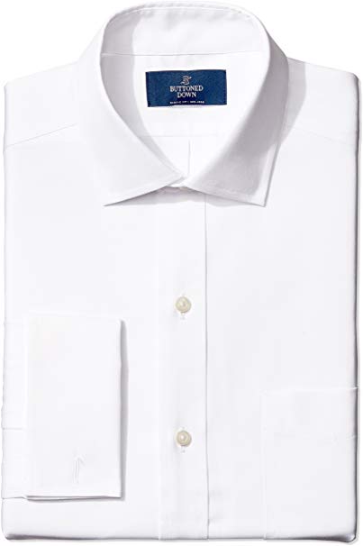 Amazon Brand - BUTTONED DOWN Men's Classic Fit French Cuff Dress Shirt, Supima Cotton Non-Iron, Spread Collar