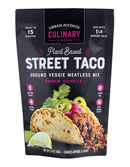 Urban Accents Plant Based Chipotle Taco Meatless Mix – Gluten Free Plant Based Protein & Mexican Spice Blend, 3-pack