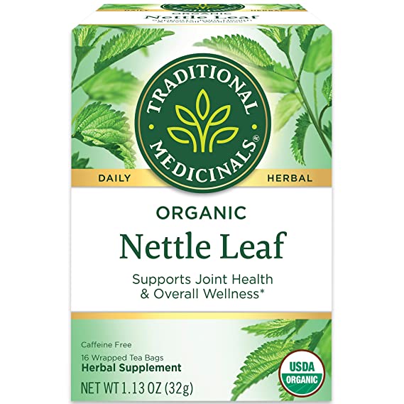 Traditional Medicinals Organic Nettle Leaf Herbal Tea, Supports Joint Health & Overall Wellness, (Pack of 1) - 16 Tea Bags