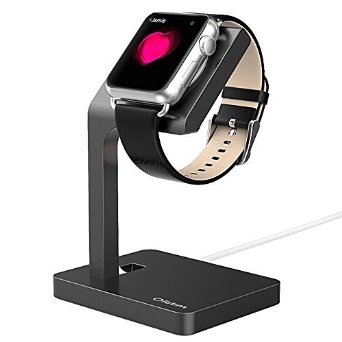 Apple Watch Stand Oittm Aluminum Charging Dock Apple Watch Charging Stand Station iWatch Charger Bracket with Comfortable Viewing Angle for Apple Watch 42mm and 38mm All Models Black