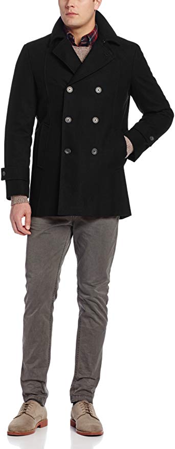 Tommy Hilfiger Men's Brady Double-Breasted Peacoat