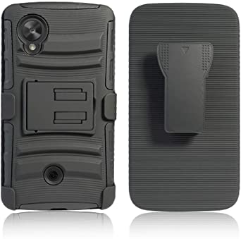 Cocomii Striped Belt Clip Holster LG Nexus 5 Case, Slim Thin Matte Kickstand Swivel Belt Clip Holster Reinforced Drop Protection Fashion Phone Case Bumper Cover for LG Nexus 5 (Black)