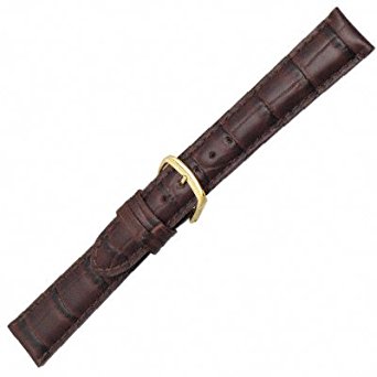 Hadley Roma MS835 18mm Long Brown Alligator Grain Leather Watch Band