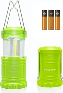 Lewis N. Clark Collapsible Camping Lantern | LED Portable Lantern for Indoor or Outdoor Use | Waterproof Lamp with Batteries Included | for Camping, Backpacking, Hiking, or Power Outage | Green