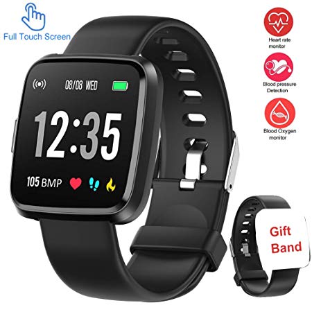Smart Watch for Android iOS Phone,Full Touchscreen IP68 Waterproof Activity Fitness Tracker Watches with Heart Rate Monitor Pedometer Sleep Tracker, Step Counter for Kids, Women and Men