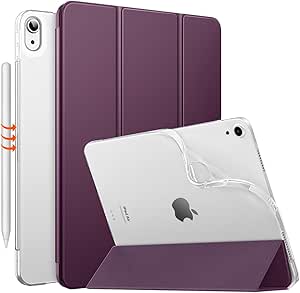 MoKo for iPad Air 6th Generation 11-inch Case (M2) 2024, iPad Air 5th/4th Gen Case 10.9" 2022/2020, Translucent Frosted Soft TPU Back Cover for iPad Air 6/5/4 Gen, Slim iPad Air Case, Dark Purple