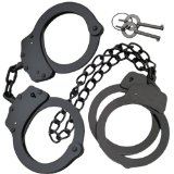 Professional Grade Handcuffs and Leg Cuffs - Stainless Steel - Black
