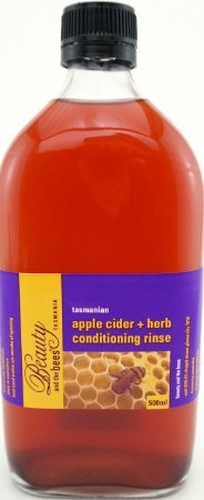 Apple Cider Vinegar & Herb Conditioning Hair Rinse to Remove Shampoo Residue and Rebalance the PH of Scalp & Skin. All Natural | Handmade by Beauty and the Bees in Tasmania Australia - 16 Oz