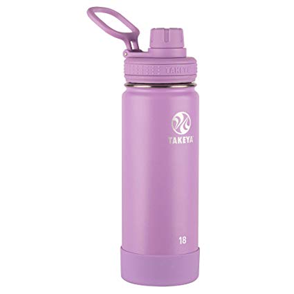 Takeya 51155 Actives Insulated Stainless Steel Bottle w/Spout Lid, 18 oz, Lilac