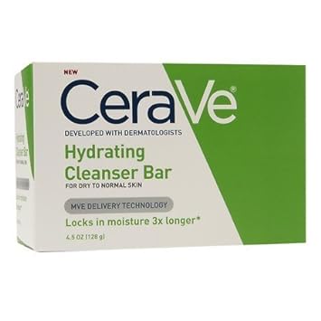 Cerave Hydrating Cleanser Bar For Dry to Normal Skin, 4.5 Oz Pack of 3