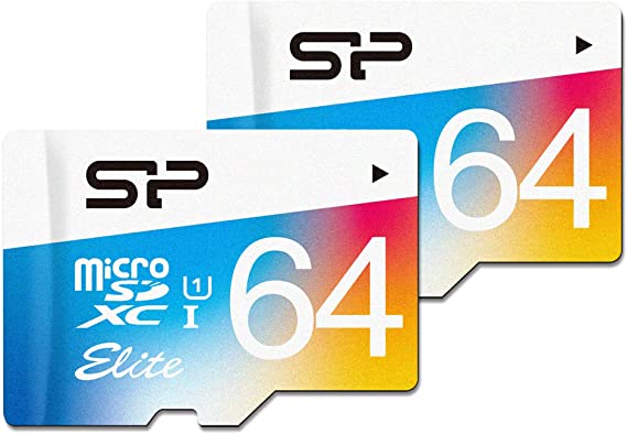 Silicon Power 2-Pack 64GB MicroSDXC UHS-1 Class10, Elite Flash Memory Card with Adapter (S2064GBSTXBU1V20AD)