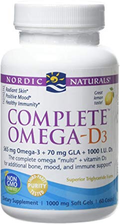 Nordic Naturals Complete Omega-D3 Capsules, Lemon, 60-Count