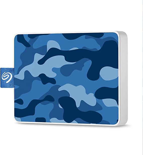 Seagate One Touch SSD 500GB External Solid State Drive Portable – Camo Blue, USB 3.0 for PC Laptop and Mac, 1yr Mylio Create, 2 months Adobe CC Photography (STJE500406)