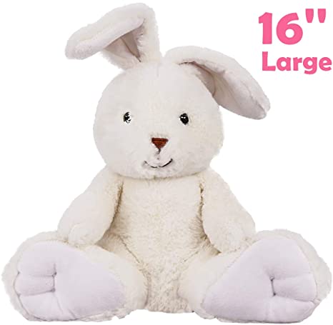 Ivenf Easter Bunny Stuffed Animal 16'' Tall, Large Plush Rabbit Baby Toy for Boys Girls Kids, Easter Decorations Basket Stuffers Gifts