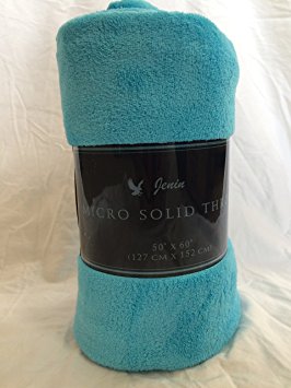 Ultra Soft Cozy Plush Fleece Warm Solid Colors Traveling Throw Blanket 50" X 60" (127 Cm X 152 Cm) (Turquoise)