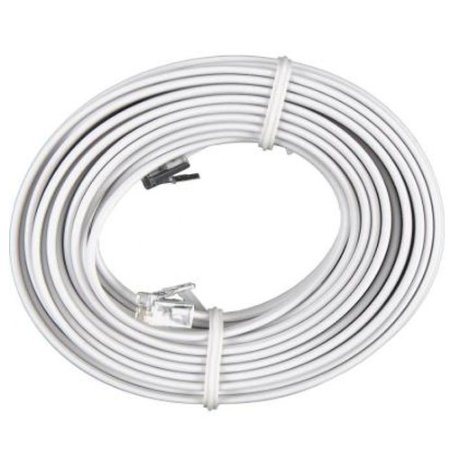 Permo 100 Feet White Telephone Extension Cord Cable Line Wire