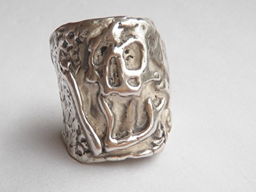 Mens Sterling Silver Plague Skull with Bone Ring - Biker Jewelry, Rocker Jewelry, .925 - Lugdun Artisans