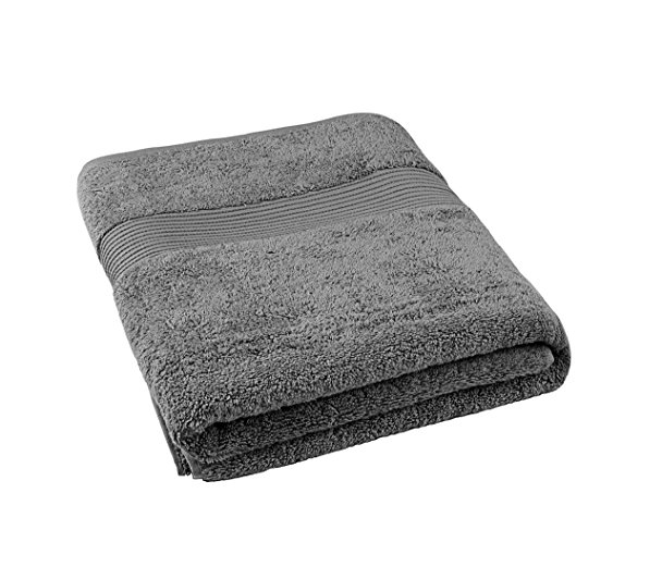 Bliss Luxury Combed Cotton Bath Towel - 34” x 56” Extra Large Premium Quality Bath Sheet - 650 GSM - Soft, Absorbent - Grey