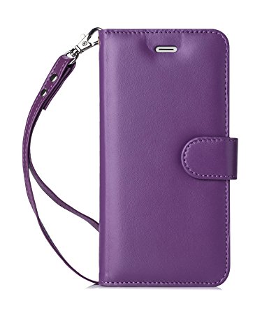 iPhone 6S Case, iPhone 6 Case, FYY [Top-Notch Series] Premium Genuine Leather Wallet Case Protective Cover for Apple iPhone 6/6S Purple