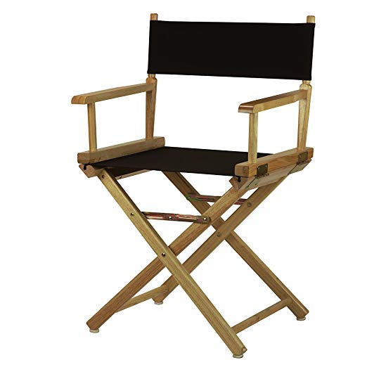 Casual Home 18" Director's Chair Natural Frame with Black Canvas