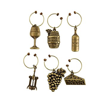 Grapevine Vineyard Wine Charms by Twine - (Set of 6 charms)