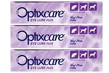 OptixCare Eye Lube Plus   Hyaluron 20g for Dog Cat Horses, Pack of 3