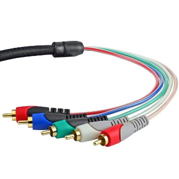Mediabridge Component Video Cables with Audio (12 Feet) - Gold Plated RCA to RCA - Supports 1080i