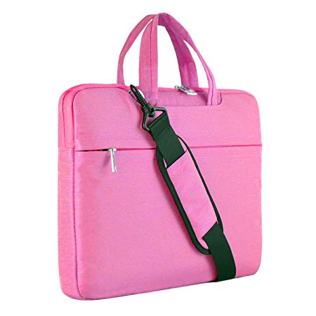 Laptop Shoulder Bag, HESTECH 15.6 Laptop Case Sleeve Business Messenger Briefcase Carrying Handbag for Women Men Fits 15-15.6 Inch Dell HP Acer Lenovo Chromebook Ultrabook MacBook Pro,Pink