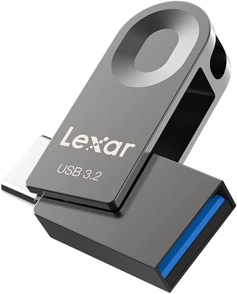 Lexar USB Flash Drive 64GB, Pen Drive USB 3.2 Gen 1, USB C & USB A, Reading Speed Up to 100MB/s, Supports OTG, Metal USB Memory Stick for PC, Laptop, Car, TV, Smartphone Type C, Android