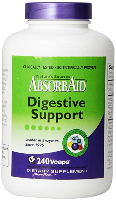 AbsorbAid Aid for Digestion and Stomach Distress Veggie Capsules, 240 Count