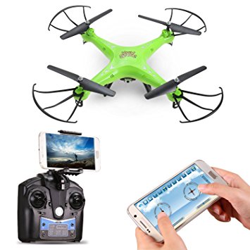 Holy Stone HS110 FPV Drone with 720P HD Live Video Wifi Camera 2.4GHz 4CH 6-Axis Gyro RC Quadcopter with Altitude Hold, Gravity Sensor and Headless Mode Function RTF, Green