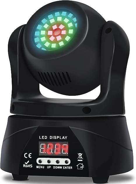 Pyle Kaleidoscope Multi Color LED 15W Moving Dance Light, DJ Sound and Studio Lighting System, with Strobe Effect Illumination and Randomized Light Patterns