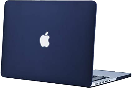 MOSISO Plastic Hard Shell Case Cover Only Compatible with Older Version MacBook Pro Retina 13 Inch (Model: A1502 & A1425) (Release 2015 - end 2012), Navy Blue