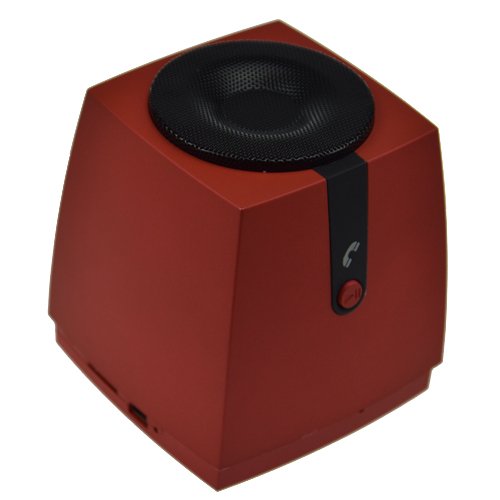 Baxia Square Stereo Bluetooth V2.1 Speaker, Portable Wireless Stereo Speaker System, Rechargeable Li-ion Battery,built-in 3.5mm Aux Port, Powerful Subwoofer Sound, Handsfree Speakerphone /FM Radio / Built in Mic for Calls/ Compatible with All Bluetooth Devices/ For Iphone / Ipad / Ipad Air / All Phones / All Android Devices/ Samsung Galaxy Phones and Tablets / Laptops / Pc Computers / Mp3 Players (Red)