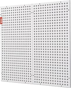 VEVOR Pegboard, 32" x 32" Metal Pegboard Panels, 330LBS Loading Garage Pegboard Wall Organizer, with Customized Grooves Fit 1/4" and 1/8" Hooks,White Peg Boards for Garage Tool Storage