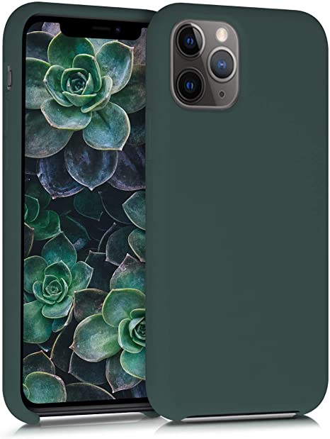 kwmobile TPU Silicone Case Compatible with Apple iPhone 11 Pro Max - Soft Flexible Rubber Protective Cover - Moss Green