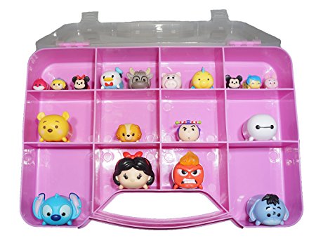 Toy Organizer Storage Box Compatible With Tsum Tsum - Holds Over 50 Figures - Pink