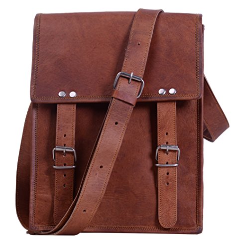 Komal's Passion leather 11 Inch Handmade Standing Ipad Leather Messenger Satchel Bag