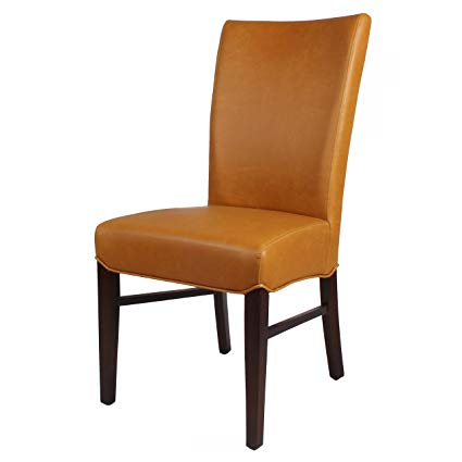 New Pacific Direct 268239B-V07 Milton Bonded Leather Chair,Set of 2 Furniture, Vintage Caramel