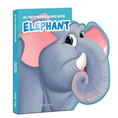 My First Shaped Board book - Elephant, Die-Cut Animals, Picture Book for Children