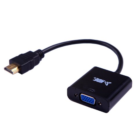 HDE Gold Plated HDMI to VGA Adapter Cable 1080p HD Digital to Analog Converter