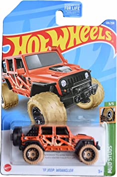 Hot Wheels '17 Jeeps Wrangler, Mud Studs 3/4, Treasure Hunt