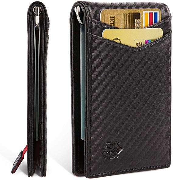 Minimalist Slim Bifold Front Pocket Wallet with Money Clip for men,Effective RFID Blocking & Smart Design