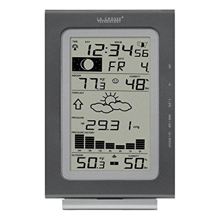 La Crosse Technology WS-9037U-IT Atomic Forecast Station with Pressure History, Temperature, Humdity, and Moon phase