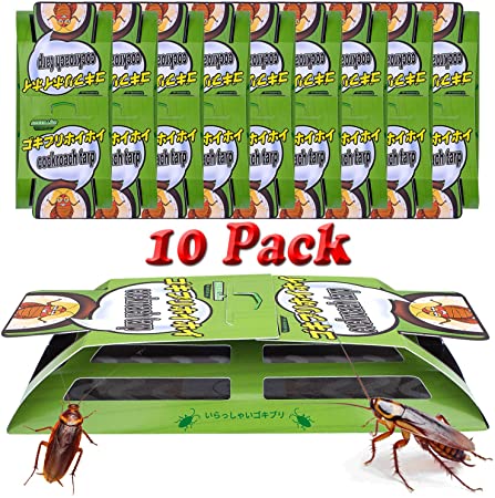 Dekugaa Cockroach Traps with Bait, 10 Pack Roach Motels,Sticky Traps,Glue Traps for Roach Bugs Spiders Crickets Beetles