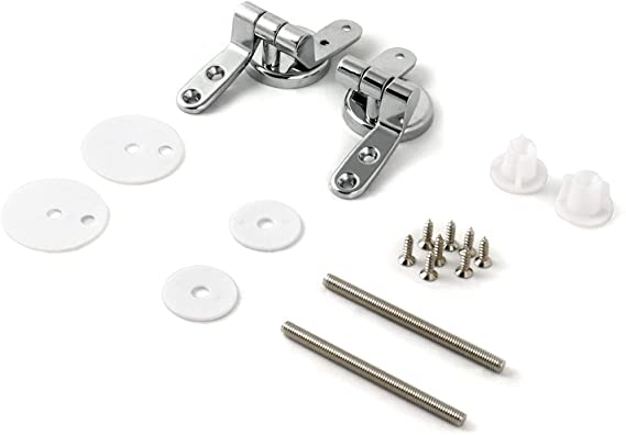 QWORK Replacement Toilet Seat Hinge Mountings Stainless Steel?1 Set with Bolts and Nuts