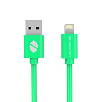 ZeroLemon Y313 Lightning to USB Plastic PVC Cable for Iphone 5s / 5c / 5, Ipad Air / Mini / Mini2, Ipad 4th Generation, Ipod 5th Generation, and Ipod Nano 7th Generation (PVC Green, 6-Inch)