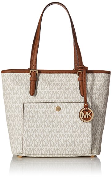 Michael Kors Mk Jet Set Signature Shoulder Bag, Vanilla , Large